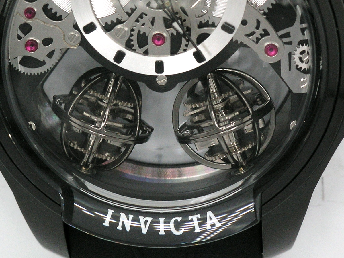 NEW INVICTA 47374 SPECIALTY TWIN AXIS SKELETON DIAL QUARTZ BLACK