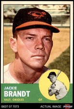 1963 Topps #65 Jackie Brandt Orioles 8 - NM/MT