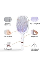 Portable 2 in 1 Rechargeable Electric Bug Zapper Racket Yschois