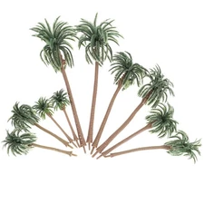 10 Pcs Green Palm Trees Model for Creative DIY Landscape Designs