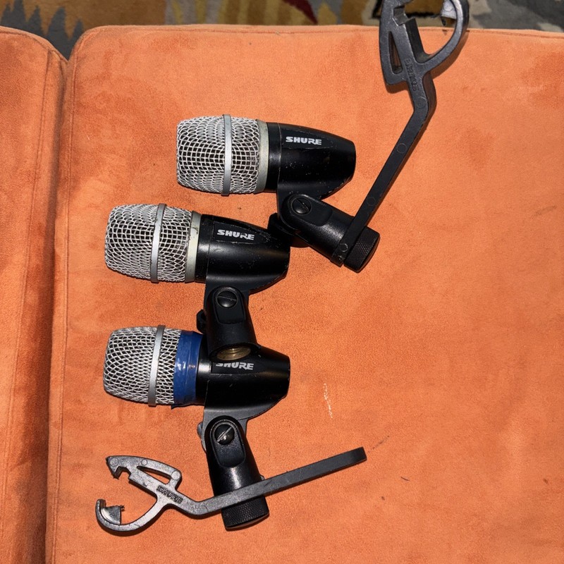 3- Shure PG56 2 Drum Mic Set For Snare Tom Floor Toms Cajon PRO Mics Dynamic