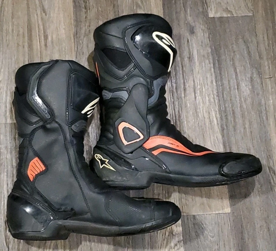 Alpinestars SMX-6 V2 Men’s US 12 Vented Street Motorcycle Boots, Black/Red - Image 3 of 4