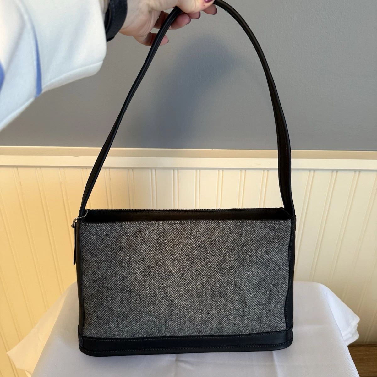 バッグ Coach Signature Wool Accessory Pouch Coach Wool Exterior Mini Bags & Handbags for Women for sale | eBay