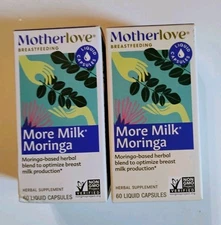 2-MotherLove MORE MILK MORINGA  60 Capsules Each Box 120 Total. Expiration: 2027