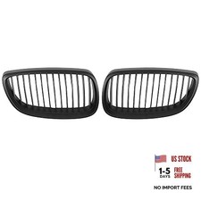 Pair Matte Black Front Kidney Grille Grill for BMW E92 2006-2010 2 Door