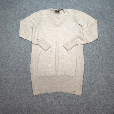 Kathmandu Jumper Womens 10 Beige Long Sleeve V Neck Sweater knit long Size 10