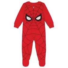 Spider-Man Boy's Superhero Spidey Soft Fleece Footed Costume Pajama Sleeper