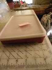 Vintage Tupperware Paprika Red Bacon Keeper 1292-5