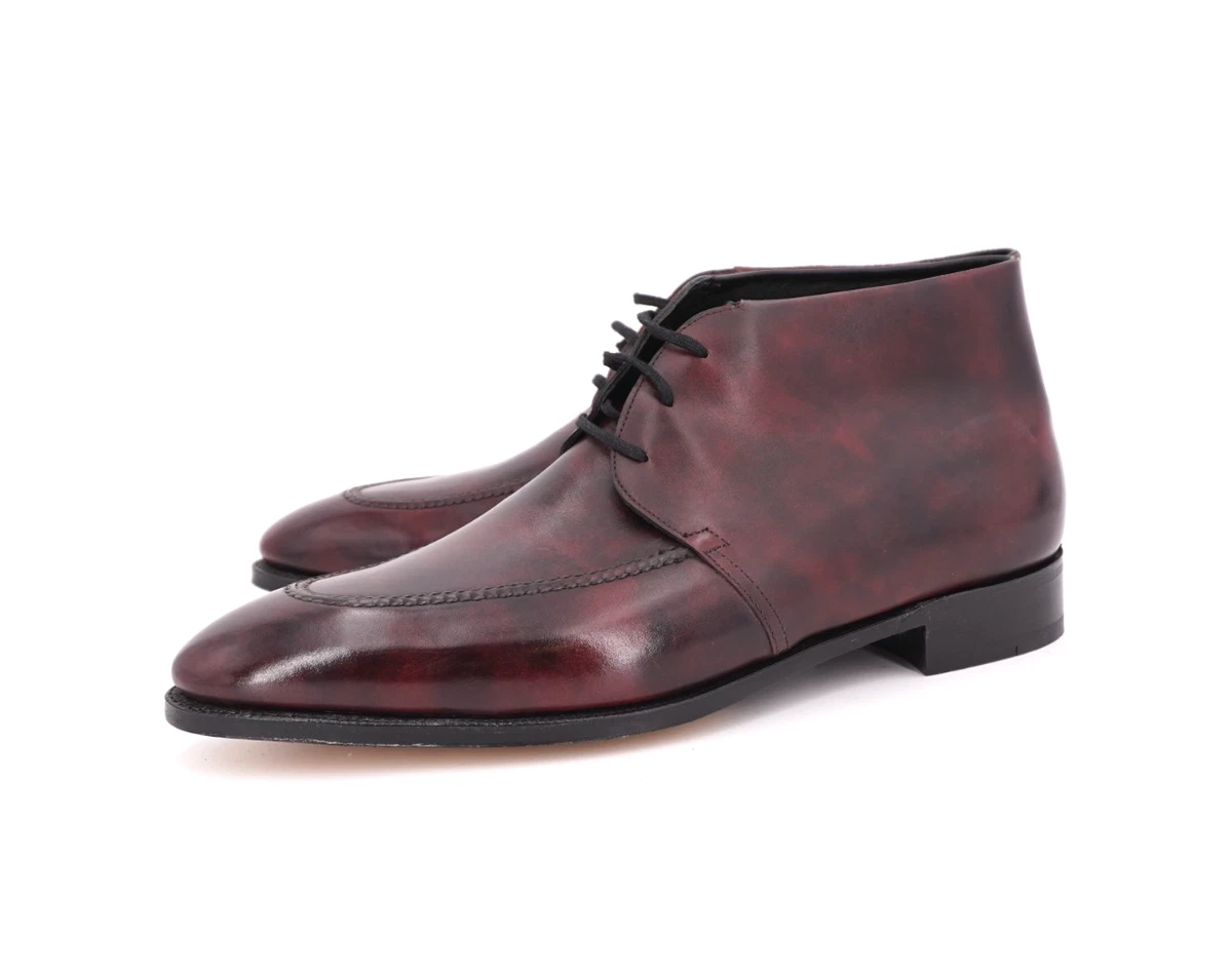 John Lobb Alston Chukka Boots Homme - Bordeaux Cuir - Pointure UK 11 / US 12 - NEUF
