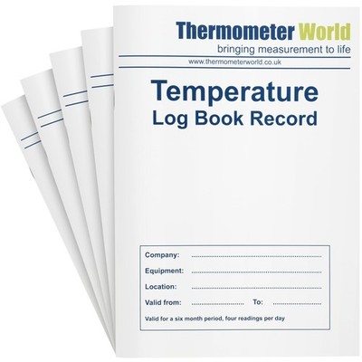 5 x Temperatur Fahrtenbücher 6 Monate Aufzeichnungen - Monitor Kühlschrank weiß 