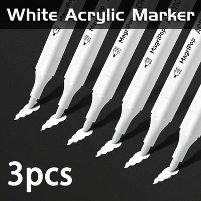 5Pcs White Acrylic Paint Marker Pens Permanent Art Supplies for DIY Craft USA