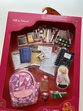 Our Generation School 24-Piece Doll Accessory Set w/ Backpack for 18" Dolls