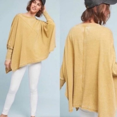 Anthropologie Akemi + Kin Bela Burnout Oversized Pullover Top Size XS/S Yellow