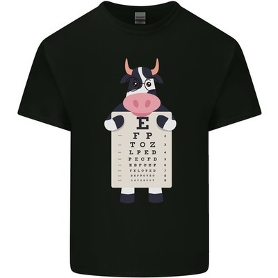 Eine Kuh Halte A Snellen Ösen Chart Brille Herren Leichte Baumwolle T-Shirt