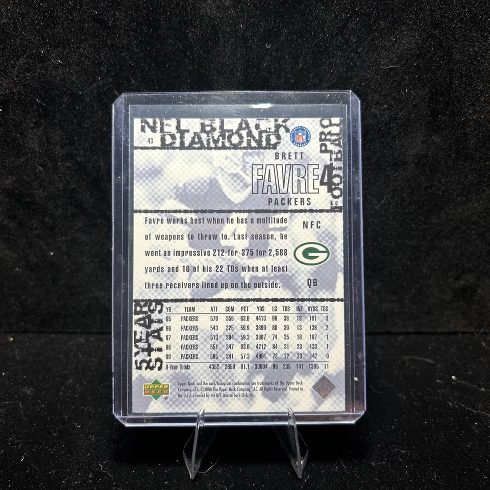 2000 Upper Deck Black Diamond - Brett Favre #43 - Image 2 of 2