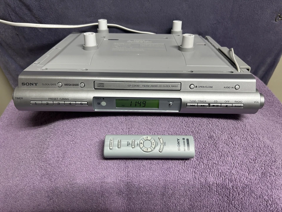 Sony Under Cabinet FM/AM CD Clock Radio ICFCDK50 EXCELLENT CONDITION! W/Remote! - Image 2 of 4
