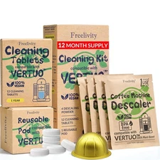 Nespresso Vertuo Descaling & Cleaning Kit - 4 Powders 12 Tablets