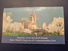 1988 SPACE SHUTTLE DISCOVERY MARSHALL ISLAND $5 COMM COIN W/FOLDER UNC FREE SHIP