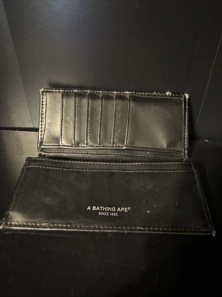 BAPE Black Leather Long Camo Wallet Japanese Magazine Exclusive A Bathing Ape - Image 4 of 4