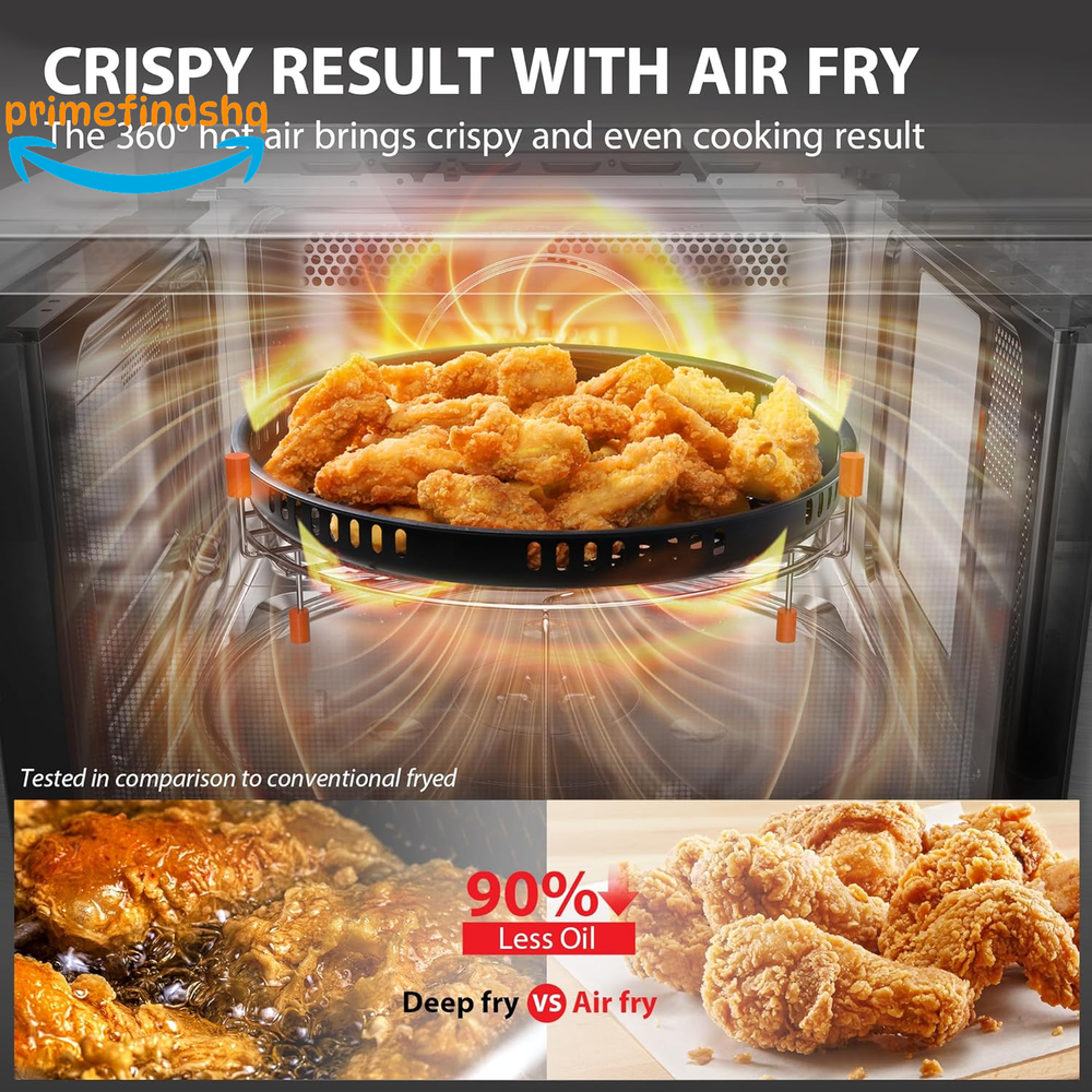 8-in-1 Air Fryer Microwave Combo with Convection Broil Odor Elimination