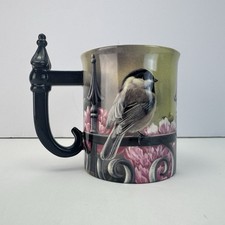 Backyard Beauty Chickadee Bird Wild Wings Embossed Mug Cup Rosemary Millet