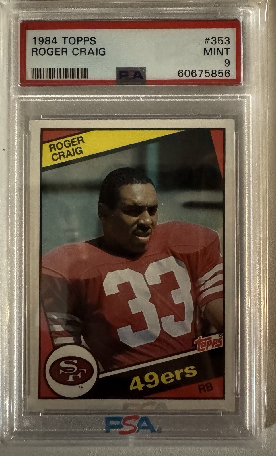 1984 Topps #353 Roger Craig 49ers ROOKIE RC MINT PSA 9