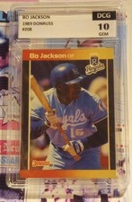 💎 Gem 10 Graded Vintage Baseball 1989 Donruss - Bo Jackson #208 Collector Card