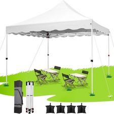 Faltpavillon 3x3m Wasserdicht Stabil Gartenzelt Pop Up Pavillon mit 4 Sandsäcken