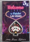 5 GRAM .999 FINE SILVER Welcome to Fabulous Las Vegas SPADE Shaped COLORIZED Bar