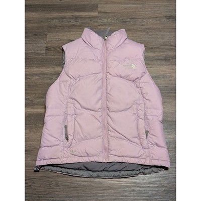 The North Face 550 Down Puffer Vest Womens Small Lavender Purple Full Zip A8X1