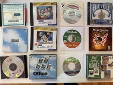 LOT: 60+  Vintage Windows CDs Games Microsoft Office Corel WordPerfect UNTESTED