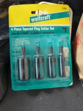 Wolfcraft 3386 - 4 PC Tapered Plug set Cutter Germany NEW NOS 