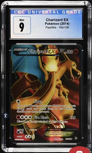 Charizard EX Flashfire Holo Full Art Card 100/106 Charizard CGC 9 Mint