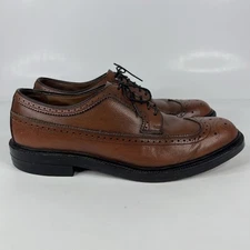 VINTAGE Hanover LB Sheppard Mens Oxford Brown Leather Wingtip Shoe Size 11
