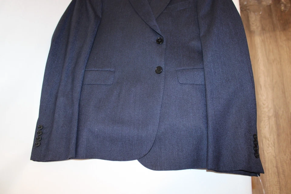 Traje Armani Collezioni Para Hombre Línea M Lana Virgen Elastizado Azul 2 Botones Talla 42R Foto 4 de 4