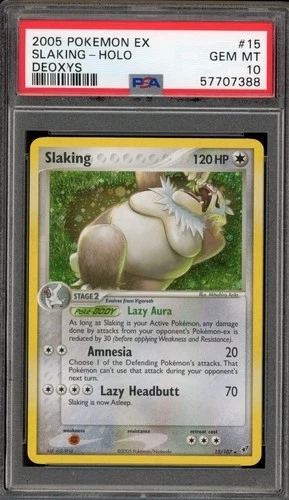 Pokemon Slaking EX Deoxys Holo Rare #15 PSA 10 Gem Mint