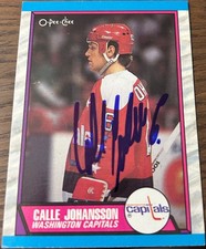 1989-90 O-Pee-Chee CALLE JOHANSSON Rookie #16 🔥 Capitals 🔥 STUNNING Autograph