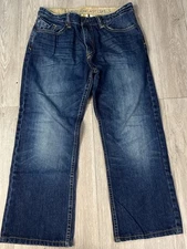 King Of Prides Men's Sz 36 X 27.5 Embroidered Classic Bootcut Jeans Medium Wash