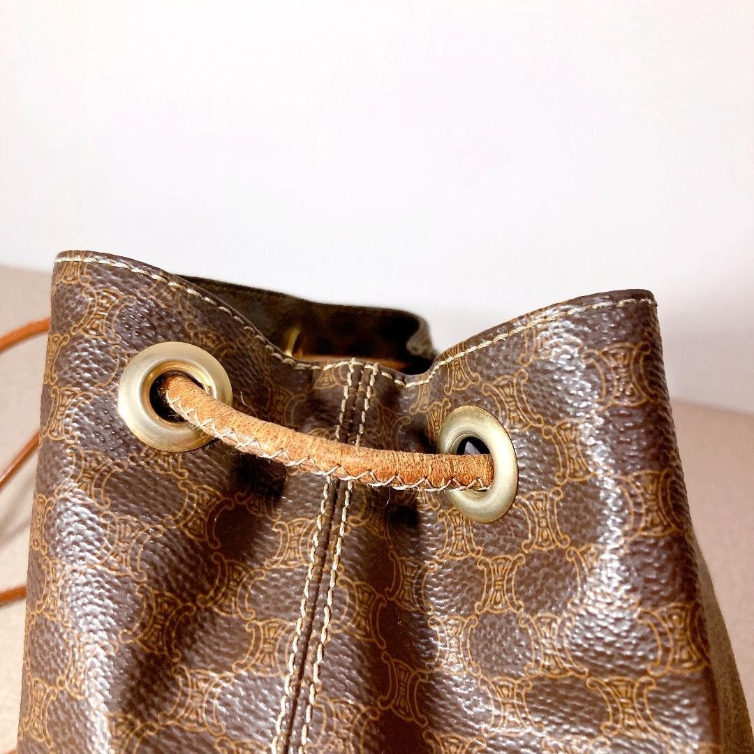 CELINE Backpack Macadam Pattern Drawstring Bag Br… - image 12