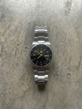 Vintage SEIKO 5 ‘Railway time’ Mens watch Black/silver/Gold