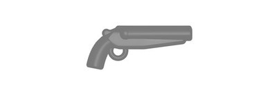 Brickarms Sawed-Off_Shotgun Silver Gray compatible with Lego bricks minifigure