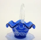 Fenton Cobalt Nursery Rhyme Basket-Little Boy Blue -LTD # 132/500