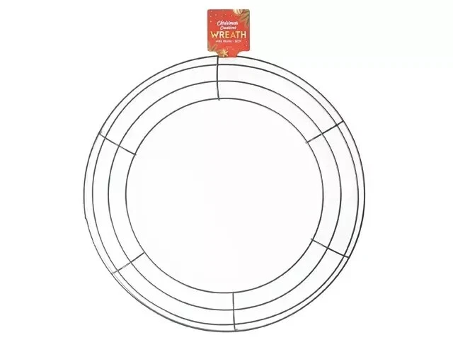 2x 36cm Rnd Metal Wreath Wire Frame Making Wedding Christmas Wreath DIY Decor - image 2 of 4