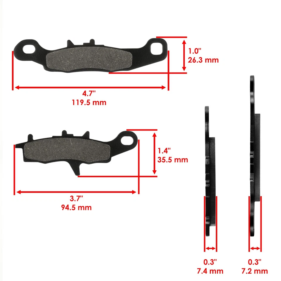 2 pastillas de rotor de disco de freno delanteras para Kawasaki Prairie 650 KVF650A KVF650B 2002-2003 Foto 4 de 4