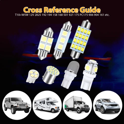 42PCS Car Interior Combo LED Map Dome Door Trunk License Plate Light Bulbs White - Bild 6 von 9