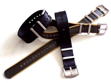NATO strap 1 pc RAF Ballistic Seat Belt Black nylon military G10 watch band Grey