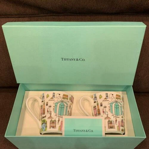 Taza de café de porcelana Tiffany & Co. Set tazas