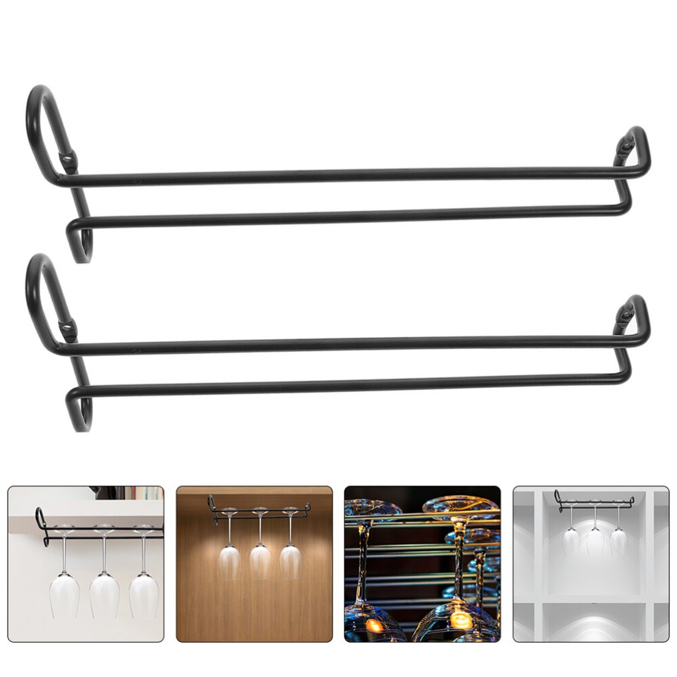 5 Pieces Wine Glass Rack Upside down Hangers Black Hanging eBay