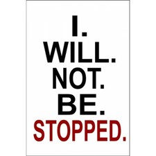 12" i will not be stopped metal street parking sign made in usa