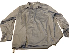 Geoffrey Beene men's Sateen Shirt Long Sleeve XL 17.5 34/35 Gray Wrinkle Free